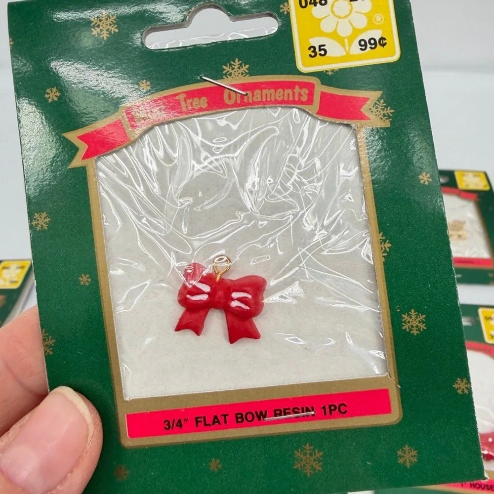 VTG Franks Miniatures Christmas Holiday Resin Wood Charms Crafting Set of 10
